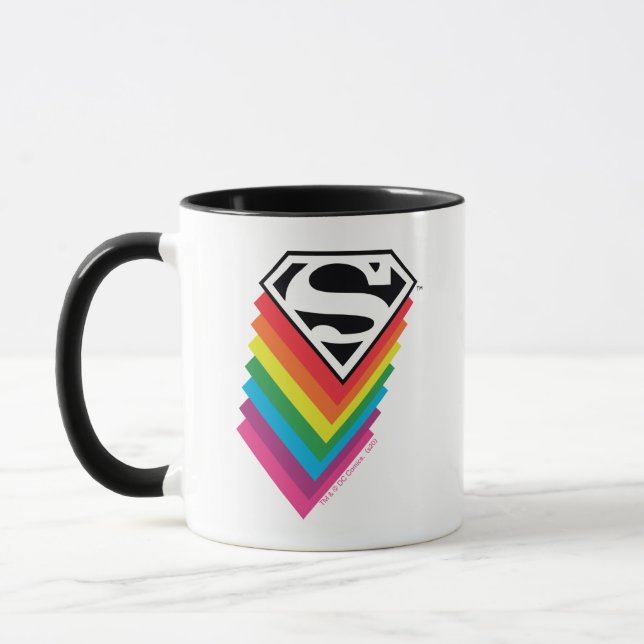 Superman Layed Rainbow Logotyp Mugg (Vänster)