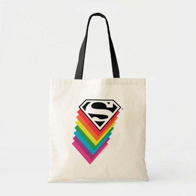 Superman Layed Rainbow Logotyp Tygkasse (Framsidan)
