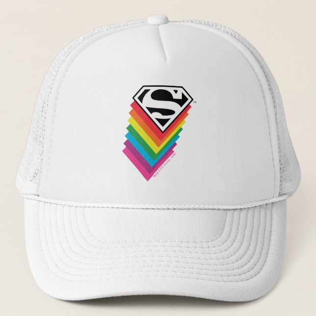 Superman Layered Rainbow Logotyp Keps (Framsida)
