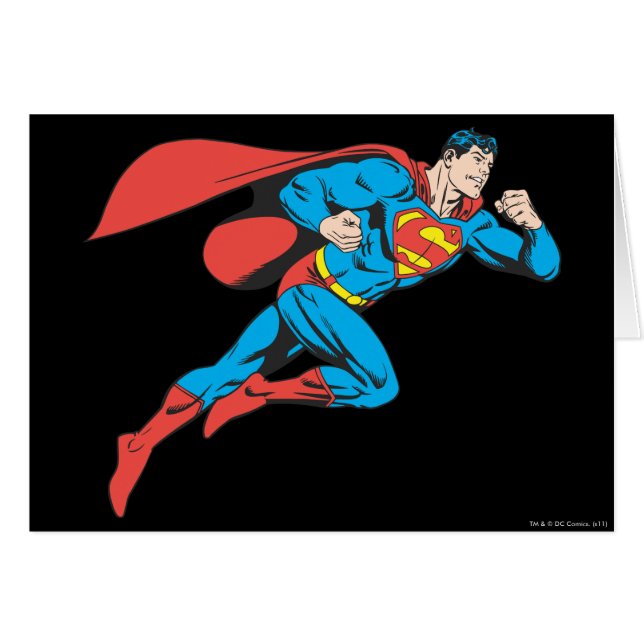 Superman Leaps Höger Hälsningskort (Framsidan Horizontal)