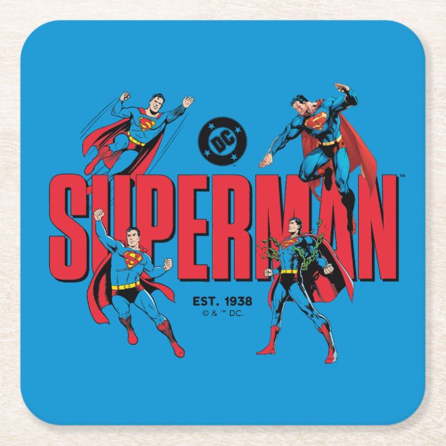 Superman Legends Forever Grafik Underlägg Papper Kvadrat (Framsidan)