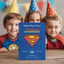 Superman Logotyp | Blue Toppen Hero Birthday