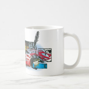 Superman Logotyp Collage Kaffemugg