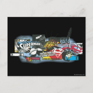 Superman Logotyp Collage Vykort