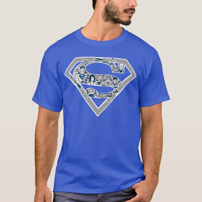 Superman Logotyp Doodle Art T Shirt (Framsida)