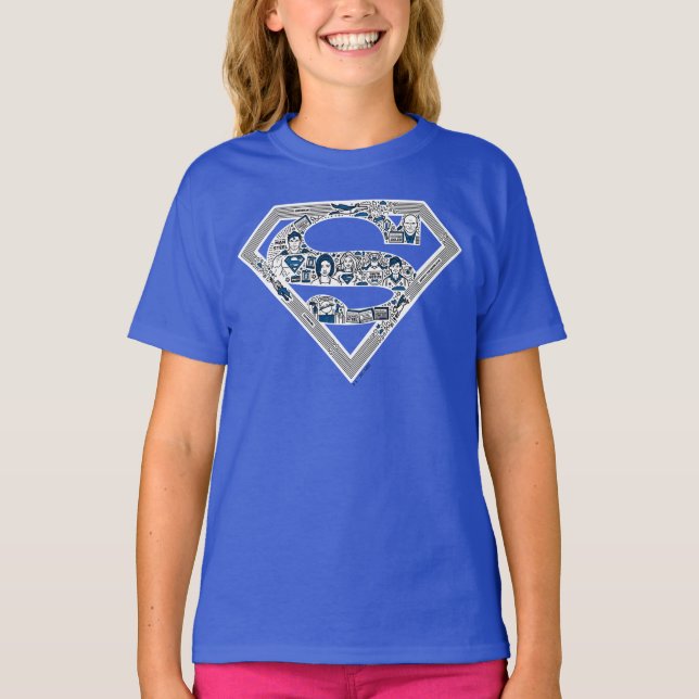 Superman Logotyp Doodle Art T Shirt (Framsida)
