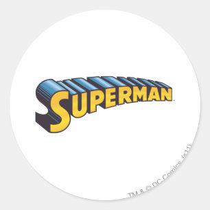 Superman Logotyp i klassiskt Namn Runt Klistermärke