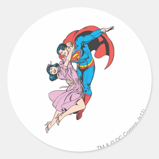 Superman & Lois i Rosa Runt Klistermärke (Framsida)