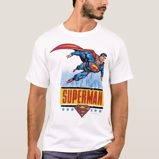 Superman med cityscape tee shirt (Framsida)