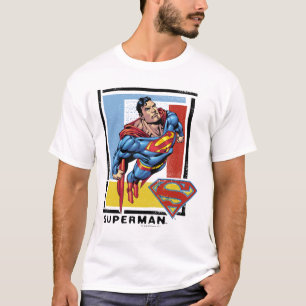 Superman med färgad bakgrund t shirt