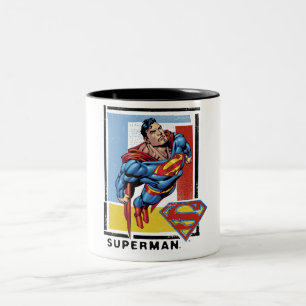 Superman med färgad bakgrund Två-Tonad mugg