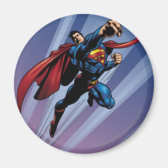 Superman med ljusströmmar magnet (Framsidan)