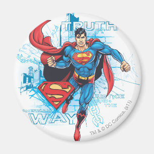 Superman med Logotyp Magnet