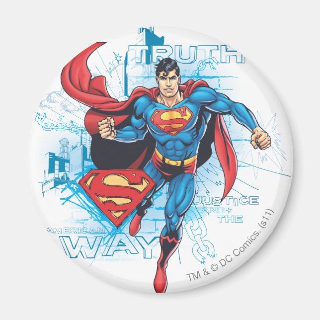Superman med Logotyp Magnet (Framsidan)