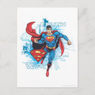 Superman med logotyp vykort