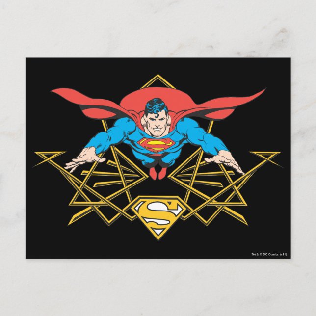 Superman med Logotyp Vykort (Framsida)