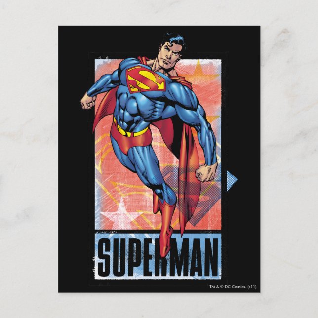 Superman med mörk gräns vykort (Framsida)