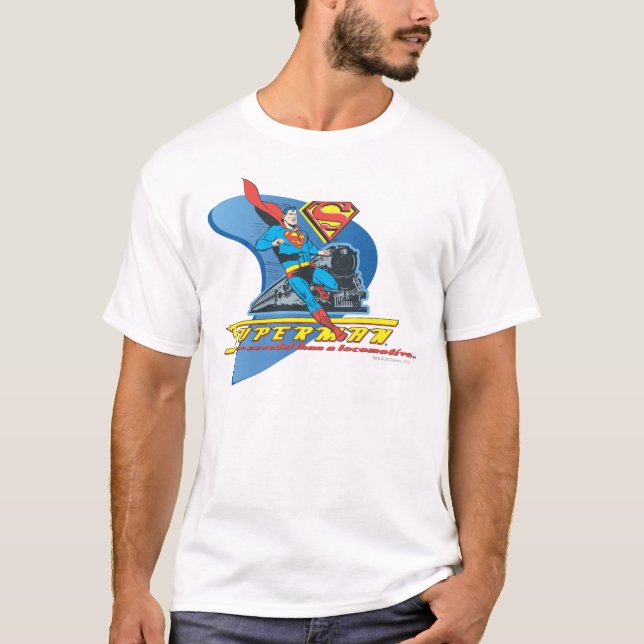 Superman med tåg - Färg Tee (Framsida)