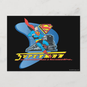 Superman med tåg - Färg Vykort