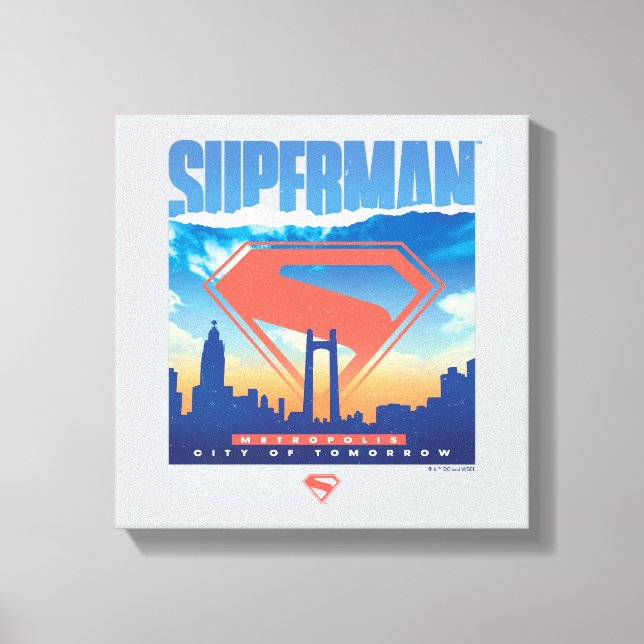 Superman Metropolis Skyline Canvastryck (Framsida)