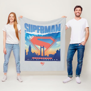 Superman Metropolis Skyline Fleecefilt