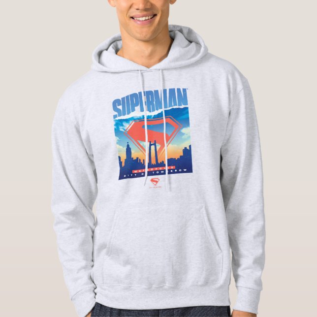 Superman Metropolis Skyline Hoodie (Framsida)