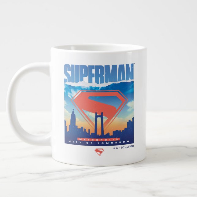 Superman Metropolis Skyline Jumbo Mugg (Vänster)