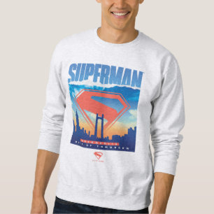 Superman Metropolis Skyline Lång Ärmad Tröja
