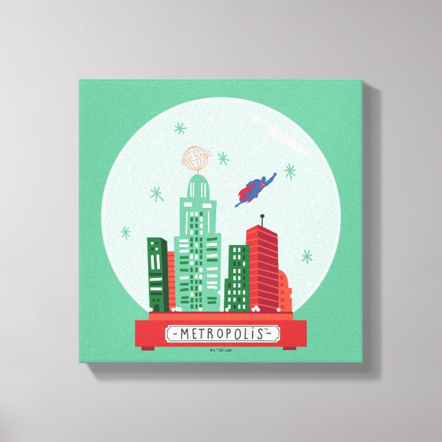 Superman Metropolis Snö Globe Graphic Canvastryck (Framsida)