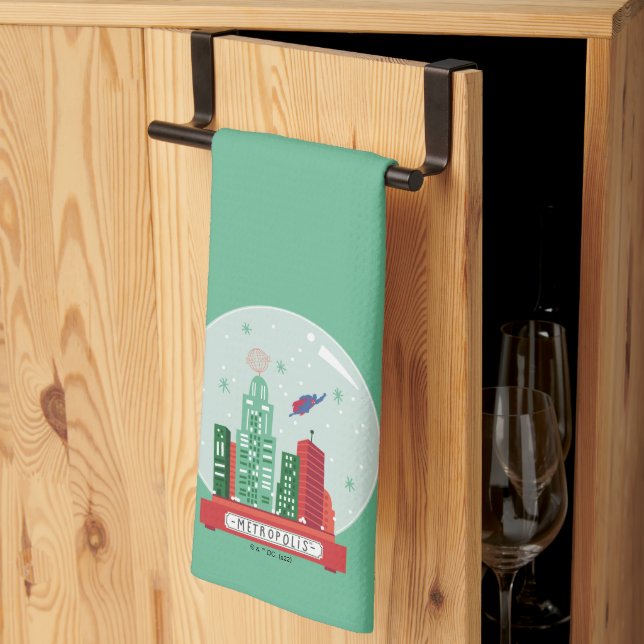 Superman Metropolis Snö Globe Graphic Kökshandduk (Thirds Fold)