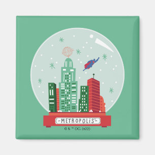 Superman Metropolis Snö Globe Graphic Magnet