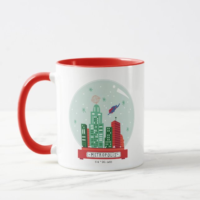 Superman Metropolis Snö Globe Graphic Mugg (Vänster)