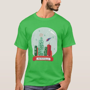 Superman Metropolis Snö Globe Graphic T Shirt