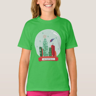 Superman Metropolis Snö Globe Graphic T Shirt