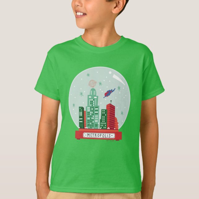 Superman Metropolis Snö Globe Graphic T Shirt (Framsida)