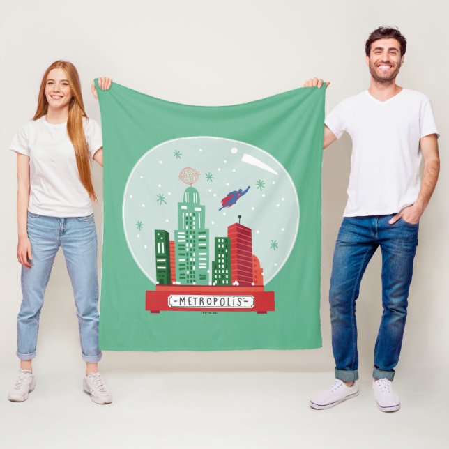 Superman Metropolis Snow Globe Graphic Fleecefilt (På plats)