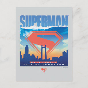 Superman Metropolis Stadssiluett Vykort