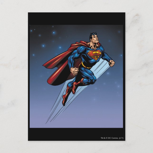 Superman mot natten himlar vykort (Framsida)