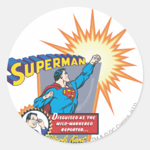 Superman och Clark Kent Runt Klistermärke