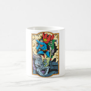 Superman och Grönt Lantern Fight Brainiac Kaffemugg