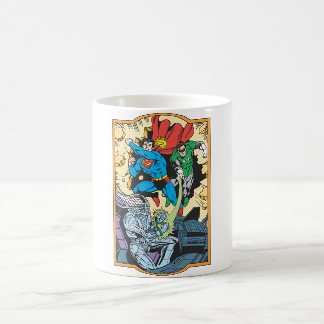 Superman och Grönt Lantern Fight Brainiac Kaffemugg (Center)