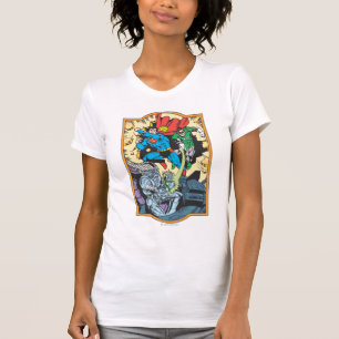 Superman och Grönt Lantern Fight Brainiac T Shirt