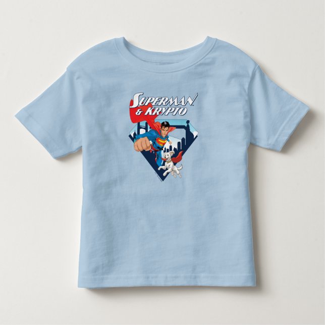 Superman och Krypto flyger iväg T Shirt (Framsida)