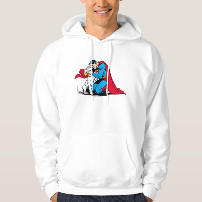 Superman och Krypto Sweatshirt Med Luva (Framsida)
