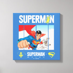 Superman och Krypto Take Flight Canvastryck