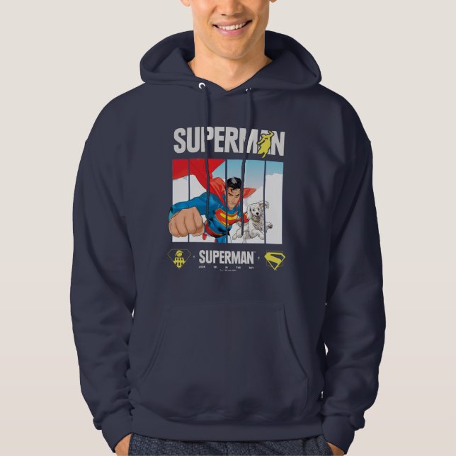 Superman och Krypto Take Flight Hoodie (Framsida)