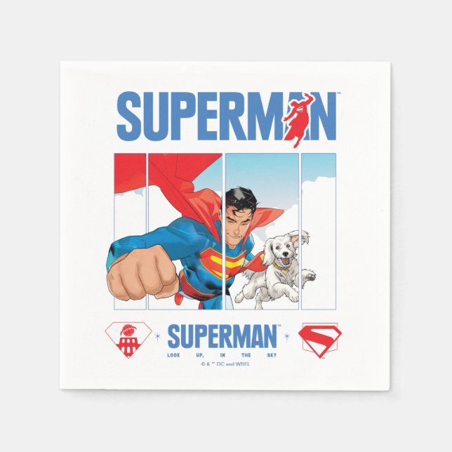 Superman och Krypto Take Flight Pappersservett (Framsidan)