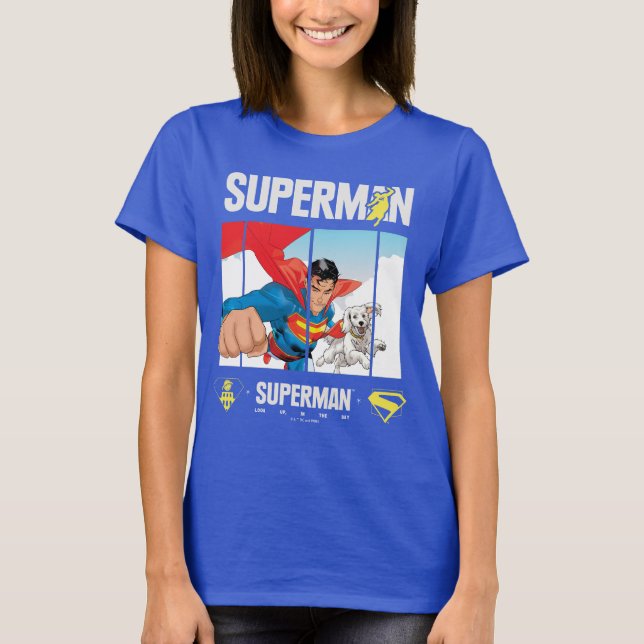 Superman och Krypto Take Flight T Shirt (Framsida)