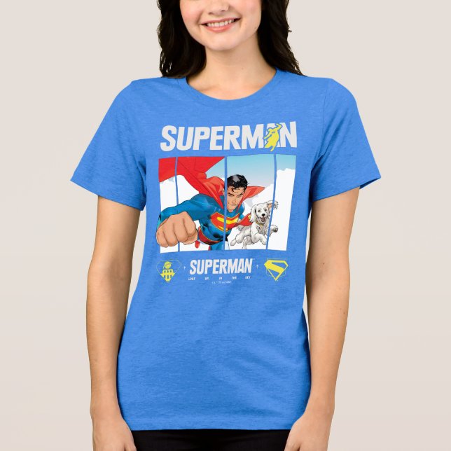 Superman och Krypto Take Flight T Shirt (Framsida)