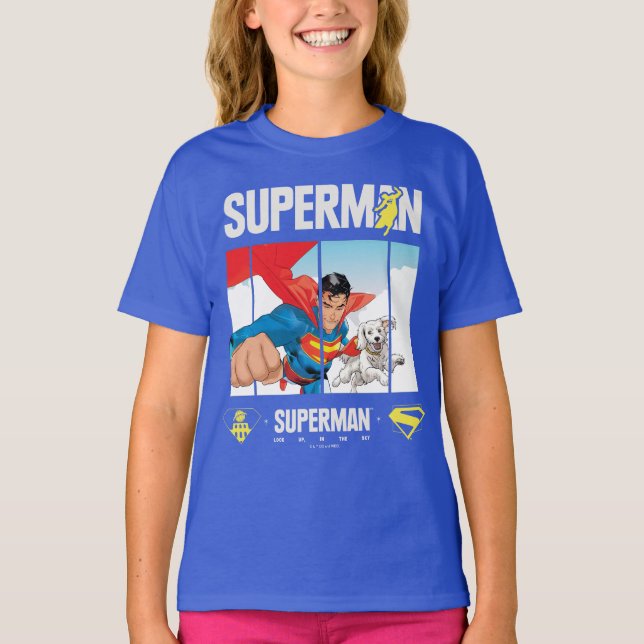 Superman och Krypto Take Flight T Shirt (Framsida)